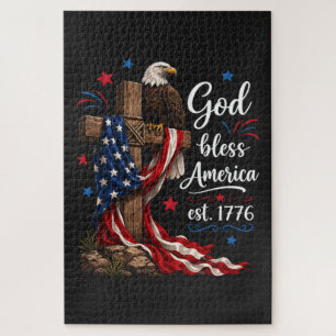 God Bless America Patriottisch Kruis Legpuzzel