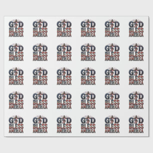 God Bless America Patriottisch Kruis Vintage T-shi Cadeaupapier