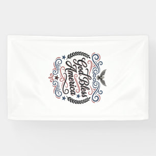 God Bless America Patriottische Vintage Adelaar T- Spandoek