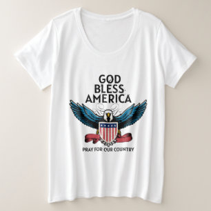God Bless America Plus Grootte Grote Maat T-shirt