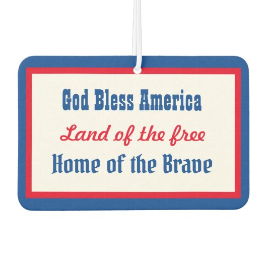 God Bless America Retro Patriottisch Rood Blauw Wi Luchtverfrisser (Voorkant)