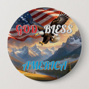 GOD BLESS AMERICA RONDE BUTTON 4,0 CM