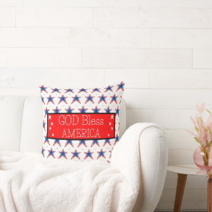 God Bless America Rood Wit Blauwe Sterren Kussen