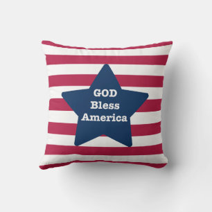 God Bless America Rood Wit En Blauw Kussen
