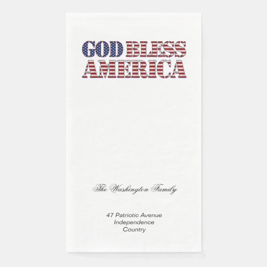 God Bless America Stars and Stripes Patriotic Servet (Voorkant)