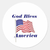 God Bless America tekst, Amerikaanse vlag Ronde Sticker (Voorkant)
