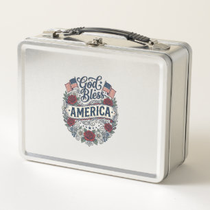 God Bless America Vintage Patriottische Bloemen