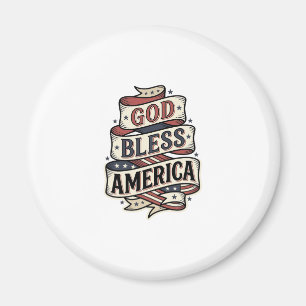 God Bless America Vintage Patriottische Vector Ont Magneet