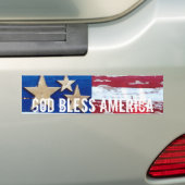 God Bless America Vlag Bumpersticker Art (Op auto)