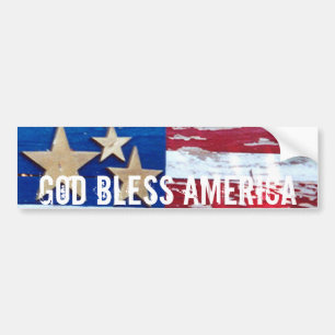 God Bless America Vlag Bumpersticker Art
