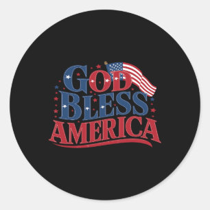 God Bless America Vlag Usa 4 juli Patriottisch 1 Ronde Sticker