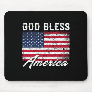 God Bless America Vlag Usa 4 juli Patriottisch Muismat