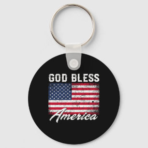 God Bless America Vlag van de VS 4 juli Patriottis Sleutelhanger