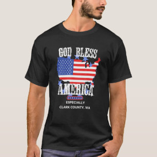 God Bless America Vooral Clark County WA US St. T-shirt