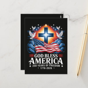 God Bless Amerika 250 Jaar 1776-2026 Briefkaart