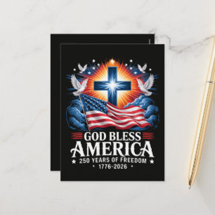 God Bless Amerika 250 Jaar 1776-2026 Feestdagenkaart