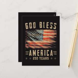 God Bless Amerika 250 Jaar 1776-2026 Feestdagenkaart