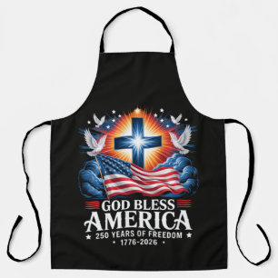 God Bless Amerika 250 Jaar 1776-2026 Schort