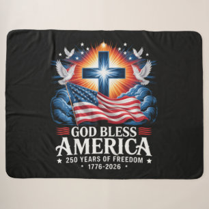 God Bless Amerika 250 Jaar 1776-2026 Sherpa Deken