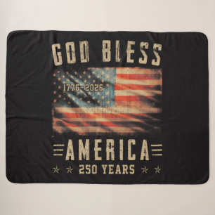 God Bless Amerika 250 Jaar 1776-2026 Sherpa Deken