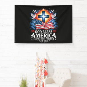 God Bless Amerika 250 Jaar 1776-2026 Spandoek