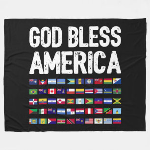 God Bless Amerika Alle Landen Latino Trots I Fleece Deken