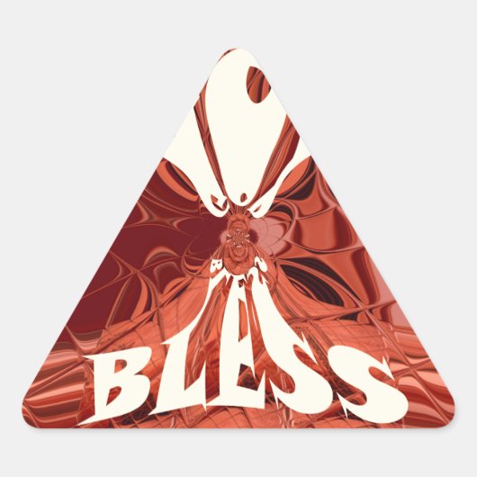 God Bless Art Print Driehoek Sticker (Voorkant)