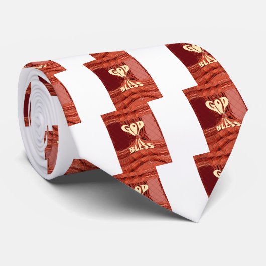 God Bless Art Print Stropdas (Opgerold)