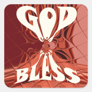 God Bless Art Print Vierkante Sticker