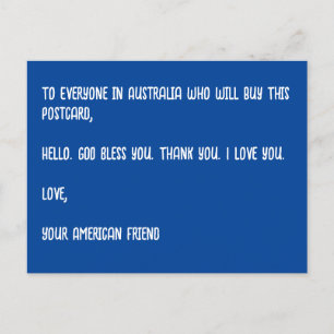 GOD Bless Australia. Liefde, je Amerikaanse vriend Briefkaart