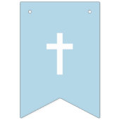God Bless Blue en Gray Custom Name Baptisme Vlaggetjes (Eerste vlag)