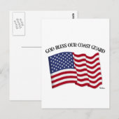 GOD BLESS COAST GUARD met VS-vlag Briefkaart (Voorkant / Achterkant)