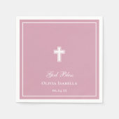 God Bless Cross Meisje Doop Servet (Voorkant)