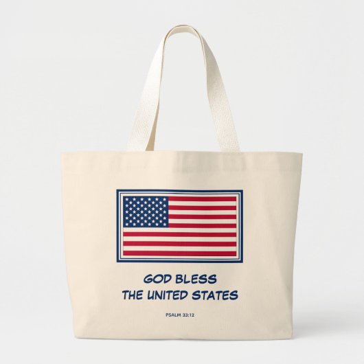 GOD BLESS DE VERENIGDE STATEN | Patriottisch | Ame Grote Tote Bag (Voorkant)