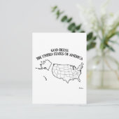 GOD BLESS DE VS-schets VAN DE VERENIGDE STATEN VAN Briefkaart (Staand voorkant)
