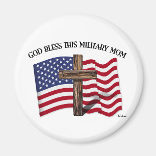 GOD BLESS DEZE MILITAIRE MOM robuust, dwars door d Magneet