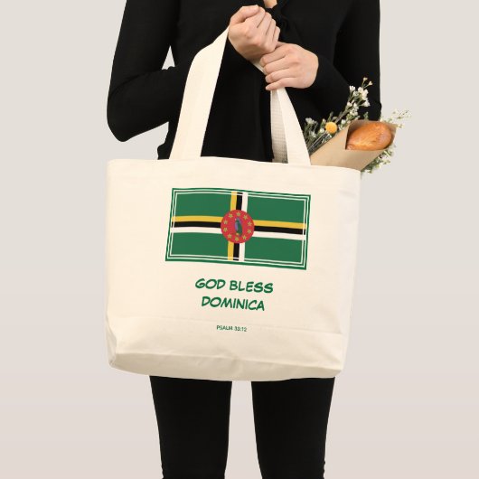 GOD BLESS DOMINICA | Patriottisch | Dominicaanse v Grote Tote Bag (Voorkant (product))