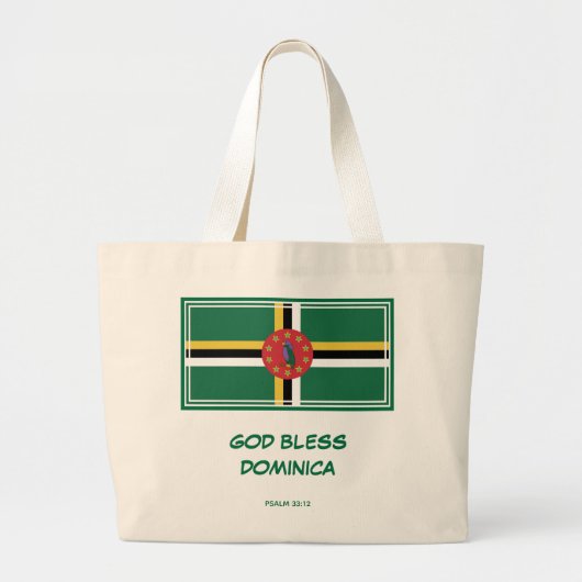GOD BLESS DOMINICA | Patriottisch | Dominicaanse v Grote Tote Bag (Voorkant)