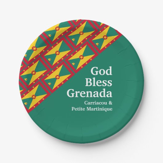 GOD BLESS GRENADA aangepaste tekst GROEN Papieren Bordje (Voorkant)