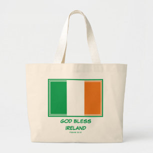 GOD BLESS IERLAND   Patriottisch   Ierse vlag Grote Tote Bag