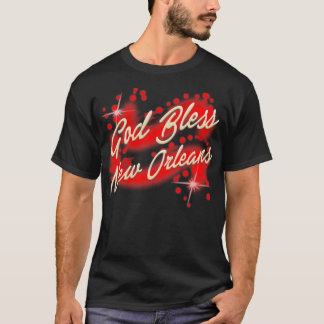 God Bless New Orleans Red Versie T-shirt