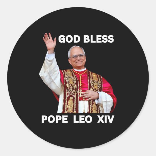 God Bless New Pe Leo Xiv Catholic Church Faith Sun Ronde Sticker (Voorkant)