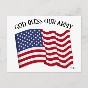 GOD BLESS ONZE ARMIJN MET VS-vlag Briefkaart