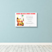 GOD BLESS ONZE THUIS CANVAS AFDRUK (Insitu (Houten vloer))