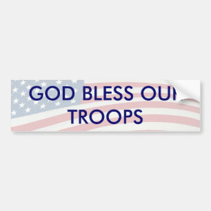 GOD BLESS ONZE TROEPEN BUMPERSTICKER