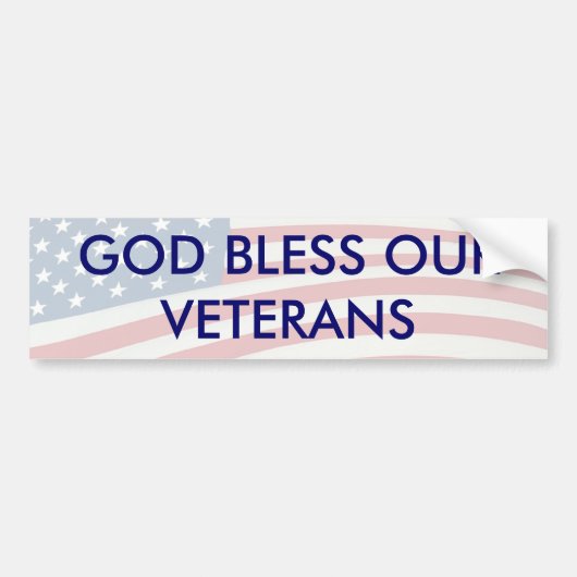 GOD BLESS ONZE VETERANEN BUMPERSTICKER (Voorkant)