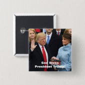 God Bless President Trump Button (Voorkant /achterkant)