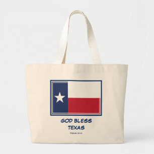 GOD BLESS TEXAS Patriotic Texan Flag Grote Tote Bag