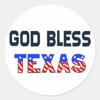 God Bless Texas Ronde Sticker