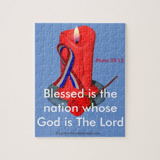 God Bless the USA Ribbon Legpuzzel (Verticaal)